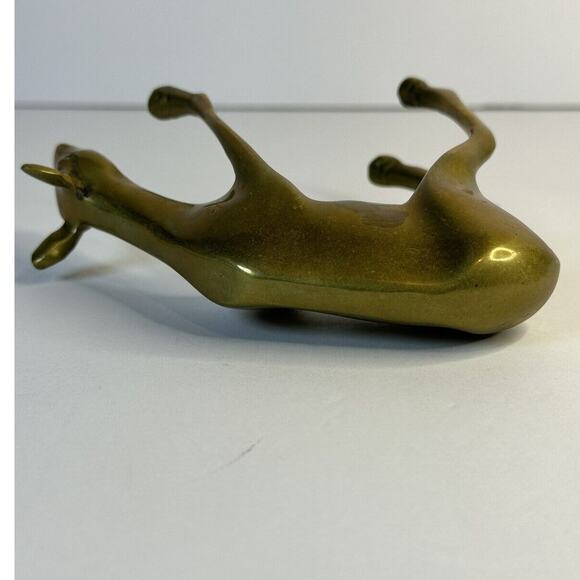 1950's Brass Deer Figurine Mid Century Decor Vintage MCM Collectable Whimsical - Picture 6 of 8